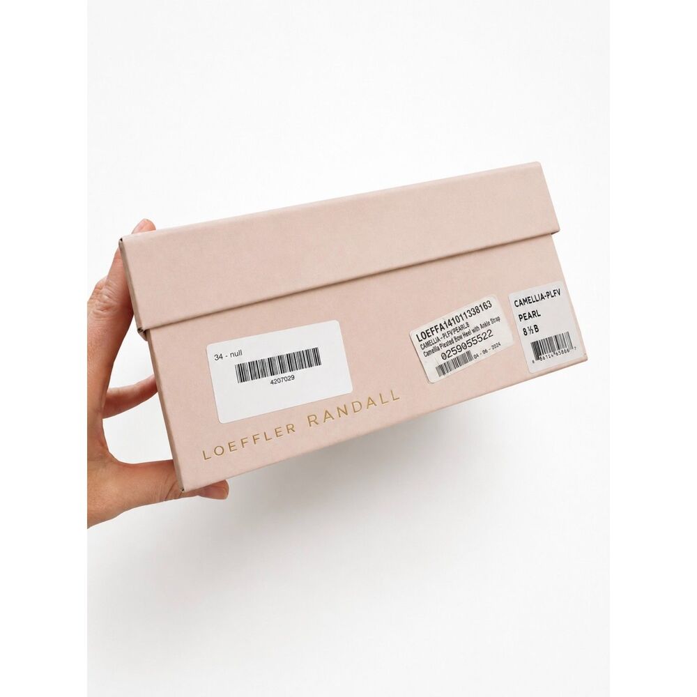 Loeffler Randall Camellia Pleated Bow Heel Pearl 8.5B New In Box Wedding Summer - Picture 7 of 8